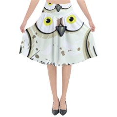 Owl Bird Eyes Cartoon Good Flared Midi Skirt by Sudhe