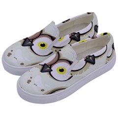 Owl Bird Eyes Cartoon Good Kids  Canvas Slip Ons by Sudhe