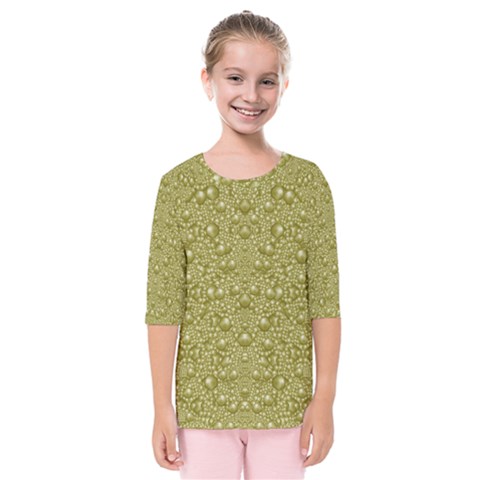 Baroque Pearls In Ornate Decorative Bohemian Style Kids  Quarter Sleeve Raglan Tee by pepitasart