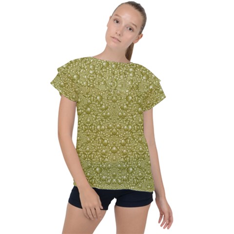 Baroque Pearls In Ornate Decorative Bohemian Style Ruffle Collar Chiffon Blouse by pepitasart