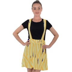 French Fries Potato Snacks Food Velvet Suspender Skater Skirt by Simbadda