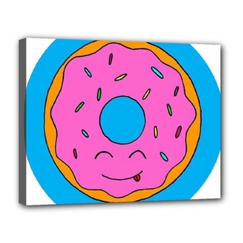 Donut Doughnut Dessert Clip Art Canvas 14  X 11  (stretched) by Simbadda