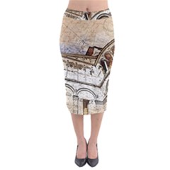 Building Architecture Columns Midi Pencil Skirt by Simbadda