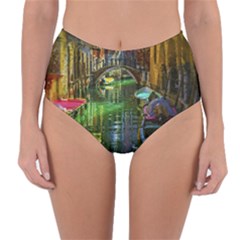 Venice City Italy Architecture Reversible High-waist Bikini Bottoms by Simbadda