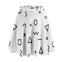 Memphis Pattern High Waist Skirt by Vaneshart