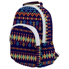 Decorative Pattern Ethnic Style Rounded Multi Pocket Backpack by Vaneshart