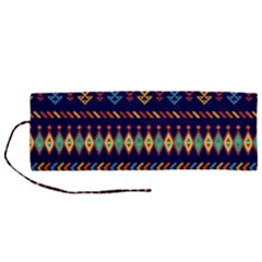 Decorative Pattern Ethnic Style Roll Up Canvas Pencil Holder (m) by Vaneshart