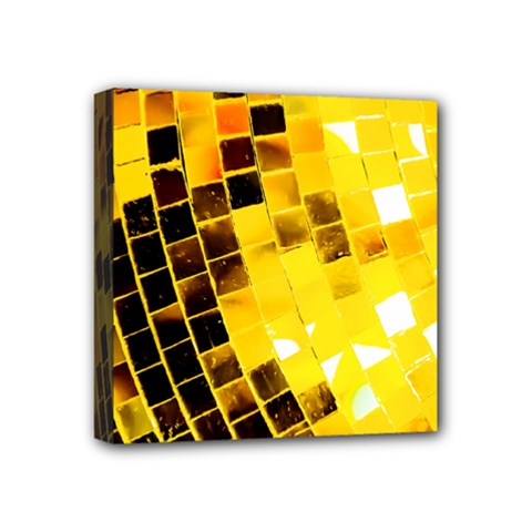 Golden Disco Ball Mini Canvas 4  X 4  (stretched) by essentialimage