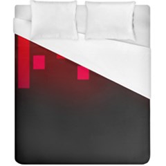Light Neon City Buildings Sky Red Duvet Cover (california King Size) by HermanTelo