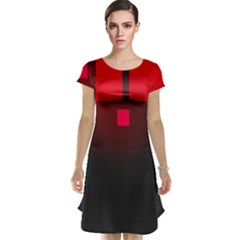 Light Neon City Buildings Sky Red Cap Sleeve Nightdress by HermanTelo