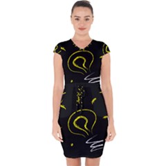 Bulb Light Idea Electricity Capsleeve Drawstring Dress  by HermanTelo