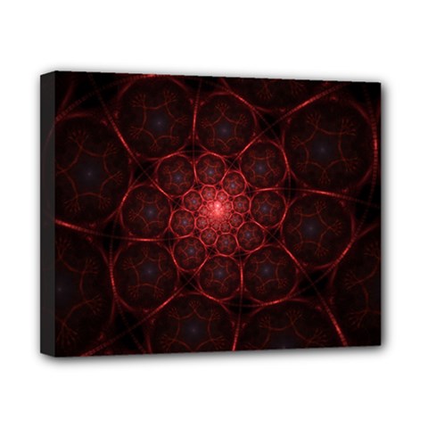Fractal Spiral Depth Light Red Swirling Lines Canvas 10  X 8  (stretched) by Vaneshart