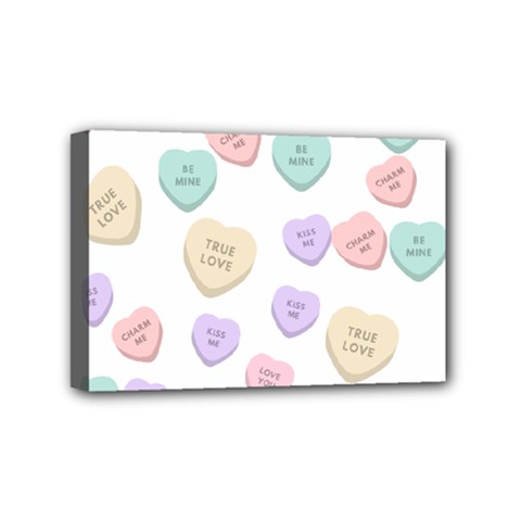 Hearts Mini Canvas 6  X 4  (stretched) by Lullaby
