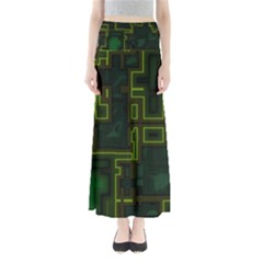 Seamless Pattern Texture Background Curcuit Full Length Maxi Skirt by Simbadda