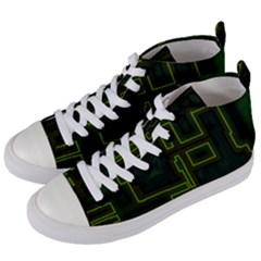 Seamless Pattern Texture Background Curcuit Women s Mid-top Canvas Sneakers by Simbadda