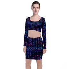 Stripes Background Black Colorful Top And Skirt Sets by Simbadda