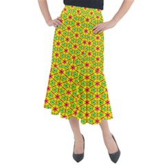 Pattern Texture Seamless Modern Midi Mermaid Skirt by Simbadda