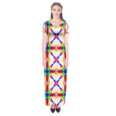 Rainbow Pattern Pattern Texture Short Sleeve Maxi Dress by Simbadda
