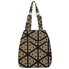 Pattern Stained Glass Triangles Center Zip Backpack by Simbadda