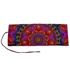 Kaleidoscope Pattern Ornament Roll Up Canvas Pencil Holder (s) by Simbadda