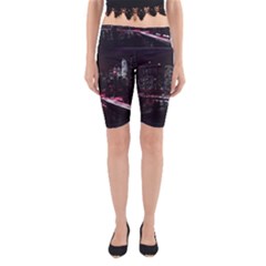 New York City Night Yoga Cropped Leggings by Vaneshart