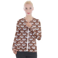 Coffee On Coffee Casual Zip Up Jacket by bloomingvinedesign