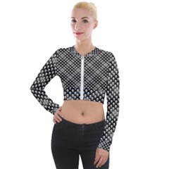 Sketchy Skulls Pattern Long Sleeve Cropped Velvet Jacket by bloomingvinedesign