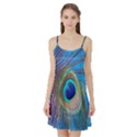 Nature Bird Wing Texture Animal Male Wildlife Decoration Pattern Line Green Color Blue Colorful Satin Night Slip View1