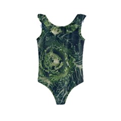 Plant Leaf Flower Green Produce Vegetable Botany Flora Cabbage Macro Photography Flowering Plant Kids  Frill Swimsuit by Vaneshart