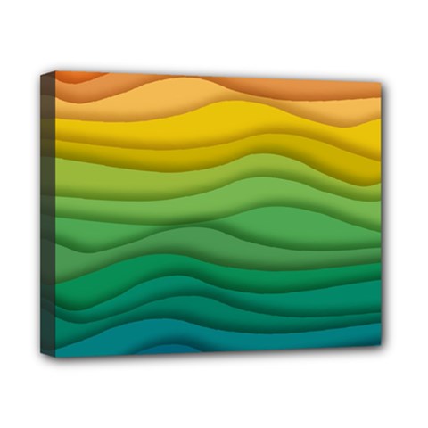 Background Waves Wave Texture Canvas 10  X 8  (stretched) by Wegoenart