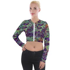 Background Design Art Artwork Long Sleeve Cropped Velvet Jacket by Wegoenart