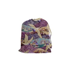 Textile Fabric Cloth Pattern Drawstring Pouch (small) by Wegoenart