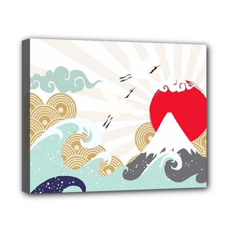 Mountain Sun Japanese Illustration Canvas 10  X 8  (stretched) by Vaneshart