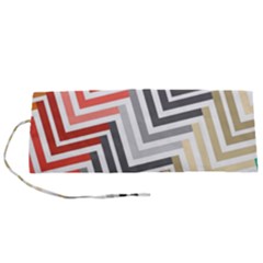 Abstract Colorful Geometric Pattern Roll Up Canvas Pencil Holder (s) by Vaneshart