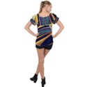 Lines Stripes Colorful Abstract Background Color Ruffle Collar Chiffon Blouse View2