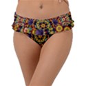 Geometric Pattern Kaleidoscope Art Mirror Image Mosaic Frill Bikini Bottom View1