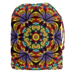 Geometric Pattern Kaleidoscope Art Mirror Image Mosaic Drawstring Pouch (xxxl) by Vaneshart