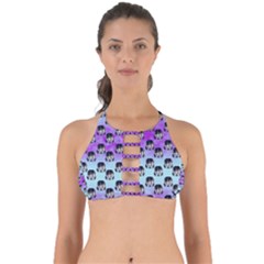 Forest Girl Bight Baby Blue Patttern Ombre Perfectly Cut Out Bikini Top by snowwhitegirl