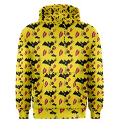 Bat Rose Lips Yellow Pattern Men s Pullover Hoodie by snowwhitegirl