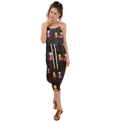 Seamless Tile Background Waist Tie Cover Up Chiffon Dress by Vaneshart