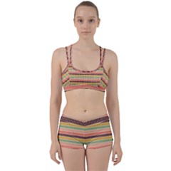 Vintage Stripes Lines Background Perfect Fit Gym Set by Vaneshart