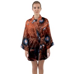 Peacock World Long Sleeve Satin Kimono by Vaneshart