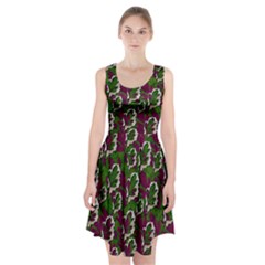 Green Fauna And Leaves In So Decorative Style Racerback Midi Dress by pepitasart