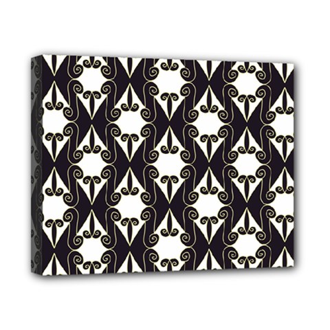 Abstract Seamless Pattern Graphic Black Canvas 10  X 8  (stretched) by Vaneshart