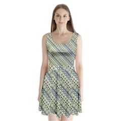 Abstract Seamless Pattern Graphic Split Back Mini Dress  by Vaneshart