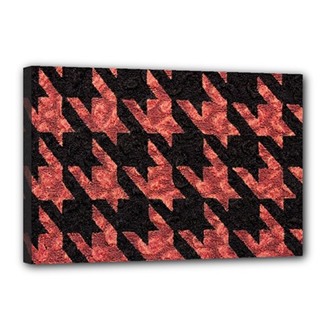 Fabric Pattern Dogstooth Canvas 18  X 12  (stretched) by Vaneshart