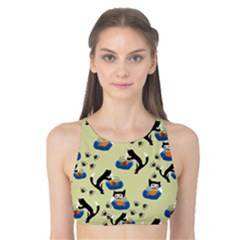 Cat And Fishbowl Tank Bikini Top by bloomingvinedesign