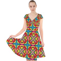 Seamless Cap Sleeve Front Wrap Midi Dress by Sobalvarro