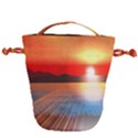 Sunset Water River Sea Sunrays Drawstring Bucket Bag View2