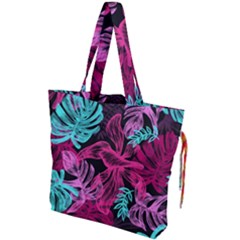 Leaves Drawstring Tote Bag by Sobalvarro